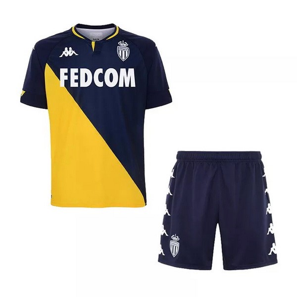 Camiseta AS Monaco Replica Segunda Ropa Niños 2020/21 Amarillo